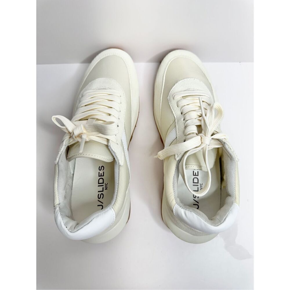 J/Slides Sneakers Size 7 Cream Leather Lifestyle Athletic and Training Shoes NEW - Picture 8 of 14